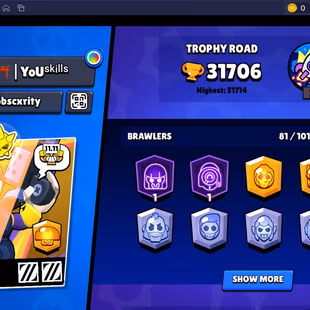 103 SKINS | 31.700 TROPHIES | 81 BRAWLERS | 9 HYPERCHARGE | 14 MAX | 2 PRESTIGE | 6 BUFFIES - Image 5