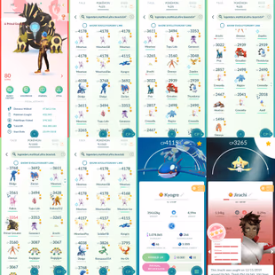 Level 80 -25 legend iv100-130 pass-7115 Coins-1563 legend-592 Hundo-1697 shiny-156 Shundo-179 Costume-73 3move pvp-1150  - Image 2