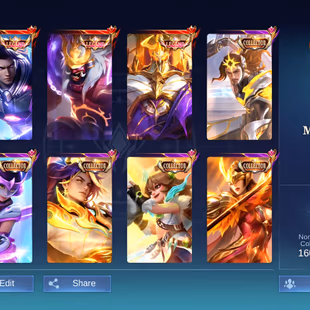 [IOS/ANDROID] CEL LVL 142 | 132 HEROES | 550 SKINS | MEGA 3 | COLLAB | 3 LEGEND - 5 RARE COLLECTOR LAPU ARLOTT POPOL -  - Image 1