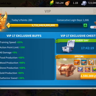 86M - Vip 17 - 19  Commanders - 23 Passport  - 293 Gold Head - 34k Gems  - 1 Farms - 3 Skin house - Image 4