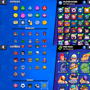 Trophy 87k💎Brawler 102x All💎Max 64x [] Hyper 54x [] Total Skins 424x [] Prestige 64 [] Profile Icones 534x [] BEST-DEA - Image 5