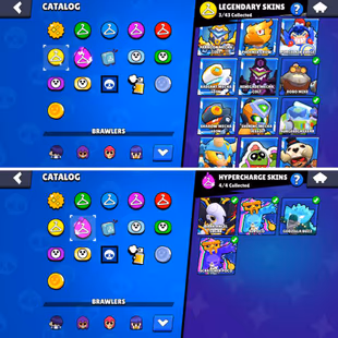 30K Trophies LVL97 | 80/101 Brawlers | 21 Max Brawlers - 10 Hypercharges | 175 Skins | 393 Pins | 266 Icons | 118 Sprays - Image 6