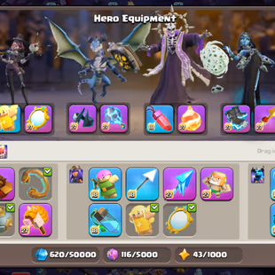 15 SKILLS MAX! 38 EQUIPMENT MAX! WORLD RARE!! TH18 FULL MAX!! LEAGUE SET! COSMIC FULL SET!! 295-XP L.T-26K! LEGEND RANK - Image 3