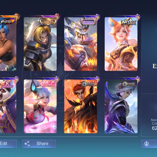 ML6|189 SKIN|KOF KARINA|COLLECTOR NATALIA|EXPERT COLLECTOR|6000 MATCHES|50 PERCENT WINRATE|LVL 78 - Image 1