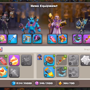 Th13 full max with 41 lvl clash royale attachment || 11 epic equipment || Gems 3600 || cwl medel 1118 || name change 500 - Image 4