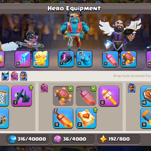 TH 15  LEVEL 180  7 EPIC EQUIPMENTS  Heros  Levels 67/81/57/52/30  Max Builder Base  1260 Gems  Full Access Account - Image 8