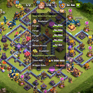 🔥FULL MAX DEFANCE-WALLS-HEROS🔥XP 177!TH 15 MAX!HEROS:90-90-58-65-40!NC 1K!NAER TROOPS!INSTANT DELIVERY  - Image 3