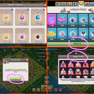 🎯COMBO ACCT COC CR | TH17 ALMOST MAXED 👹| CR LV60 KT15 | 11K TROPHIES | 13 SKINS | 140 EMOTES | INSTANT - Image 3