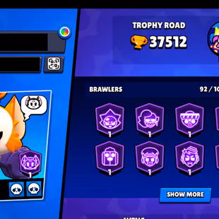 214 SKINS | 37.500 TROPHIES | 92 BRAWLERS | 11 HYPERCHARGE | 13 MAX | 16 PRESTIGE | 8 BUFFIES - Image 5