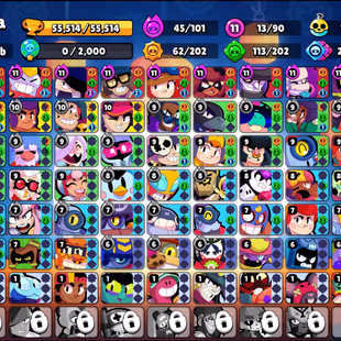 214 SKINS | 55.500 TROPHIES | 90 BRAWLERS | 11 HYPERCHARGE | 13 MAX | 35 PRESTIGE | 16 BUFFIES - Image 4
