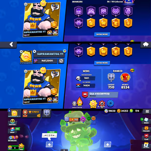 57k TROPHIES 🌟 RARE KING FRANK SKIN 🌟 84 MAX BRAWLER | 98 BRAWLER UNLOCK | 84 HYPERCHARGE | 437 SKIN | RENAME FREE - Image 2