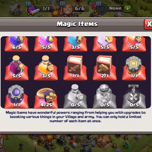 !FULLY MAX TH13!! NC/-500 GEM! XP-160 PURCHASE OFF 75!! HEROES 75-75-50-50-25!! MAGIC ITEMS! SKINS  - Image 6