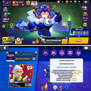 51K Trophies LVL146 | 97/100 Brawlers | 29 Max Brawlers - 18 Hypercharges | 220 Skins | 623 Pins | 345 Icons | 168 Spray - Image 3