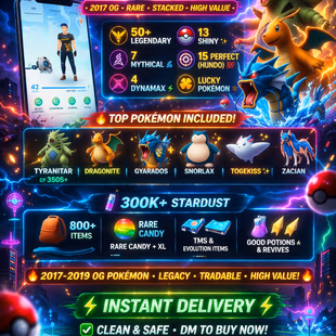 🎯NW STOCK] LVL 42 OG 2017👹 | 50 LEGENDARY | 13 SHINY  |15 HUNDO | 4 DYNAMAX | INSTANT DLVR - Image 1
