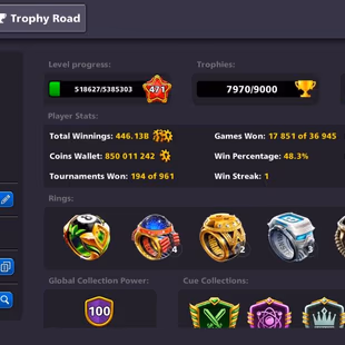 RAREST | 100CCP MAX | ALL CUE MAX | 700M COINS | BLACKDIAMOND TIER | RAREST RINGS | RAREST COLLECTION | INSTANT DELIVERY - Image 3