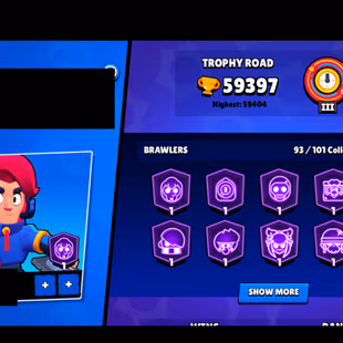 ⭐CHALLENGER COLT⭐234 SKINS | 59.400 TROPHIES | 93 BRAWLERS | 20 HYPERCHARGE | 24 MAX | 12 PRESTIGE | 18 BUFFIES - Image 5
