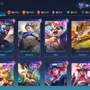 MANY RARE SKINS | LEGEND JOHNSON | KISHIN LANCELOT | 11.11 GUSION | ASPIRANT GUNIVERE | HXH HARITH | KOF KARINA - Image 5