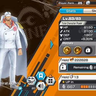 [4025][IOS+ANDROID] 5 EX - Light Luffy + Kuzan + Akainu + Roger + Sabo, Support 134 , Good medal - Image 5