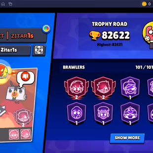 335 SKINS | 82.600 TROPHIES | 101 BRAWLERS | 40 HYPERCHARGE | 53 MAX | 52 PRESTIGE | 14 BUFFIES - Image 5