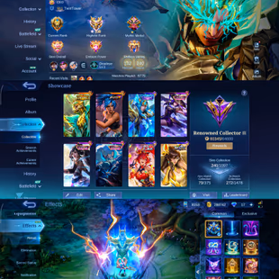 Level 97 : Renowned Collector III : 240 Skins | Immortal ID + Granger Prime + Abyssal Epic Recall | Max Heroes + Max Emb - Image 2