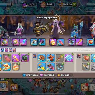 RARE GOLDEN HOG 💎 37 EQUIPMENT 💎 HIGH TH 18 []105-105-90-78-55-10 HEROES []  3K WWS [] 258 XP [] MANY SKINS AND SCENER - Image 3