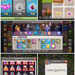 8.5K GEMS | 9 EPIC EQUIPMENTS | TH 15 NEAR MAX | 71-88-40-55-23 HEROES  | FREE RENAME | STACKED MEDALS MAGIC ITEMS  - Image 4