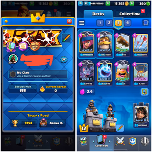 LEV-37 ACCT 4-EVO CARDS 5954 -TROPHIES KT-12 ARENA-16 FREE RENAME CHEAP  INSTANT DELIVERY GUARANTEED - Image 1