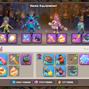 💎 (RAREST) ALL EQUIPMENTS MAXED 🌟 FULL MAX TH 18 | 2 SKIN SETS APPRENTICE MAXED SUPERCELL ID CHANGEABLE ALL HEROES MAX - Image 5