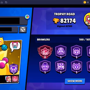 363 SKINS | 82.200 TROPHIES | 100 BRAWLERS | 48 HYPERCHARGE | 53 MAX | 39 PRESTIGE | 26 BUFFIES - Image 5