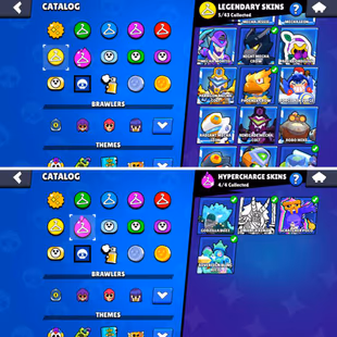 49K Trophies LVL182 | 99/101 Brawlers | 42 Max Brawlers - 34 Hypercharges | 262 Skins | 687 Pins | 373 Icons | 173 Spray - Image 7