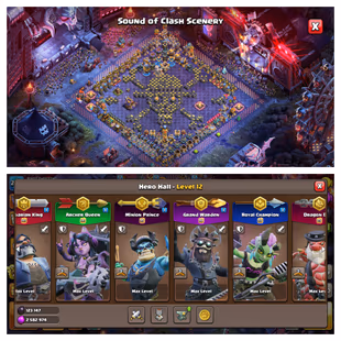 [EE83] SOUND OF THE CLASH SCENERY FULL SET[TH18 MAX] 6HERO/LAB/DEF MAX | B.HUT MAX | INGAME ALL ITEMS DISCOUNT AVAILABLE - Image 2