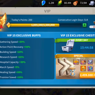 57M - Vip 15 - 5 Commanders - 14 Passport  - 939 Gold head - 5k Gems - 2 Farms - Image 3