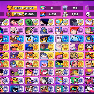 9 TITLES | 289 SKINS | 53.600 TROPHY | 97 BRAWLERS | 27 HYPERCHARGED | 29 MAXED BRAWLERS | 6 BUFFIES - Image 3