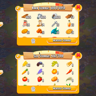 🔥6050 BARN STORAGE LEVEL 82🔥6001 BARN FILLED | SILO 416:2100 | 957 DIAMOND | 5.1 MILLON COINS | CHECK PHOTOS | INSTANT - Image 1