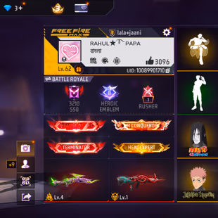 LVL 63 | M10 DRACO LVL 4 | JJK NARUTO BUNDEL | PRIME 3 | 2 EVO GUNS | 3096 LIKES | 72 VAULT | IND SERVER |  - Image 2