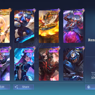 MLBB | Nightmaree | LVL 99 | M4 PRIME BEATRIX | SELENA VIRUS | PEGASUS SEIYA BASIC BADANG | HERO 132 | SKINS 288 | MX EM - Image 3