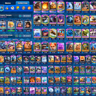 KT 15 | 64 Exp | 22 Evolution | 4 Max Cards | 18 Level 15 Cards | 87 Level 14 Cards | 21 TowerSkins | 181 Emotes - Image 3