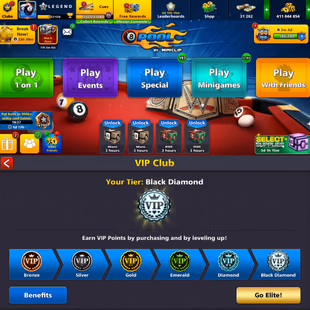 86 CCP GOLDEN UNIQUE ACCOUNT | VIP Black Diamond | 24 Cues MAX | 31K Pool Cash | 400M Coins | Level 143 | Alert Status - Image 3