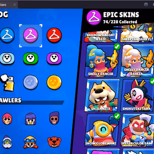 266 SKINS | 33 HYPERCHARGED | 70.039 TROPHIES | 96 BRAWLERS | 49 MAX BRAWLERS | 3 BUFFIES  - Image 5