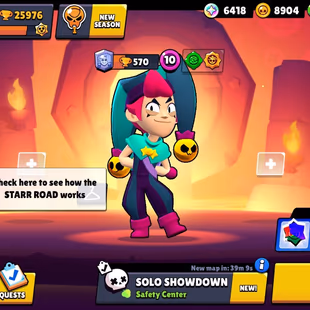 25k trophies, 71 brawlers, 9 legendary brawlers, 4 11 strength, 49 gems, 60 skins, description - Image 1
