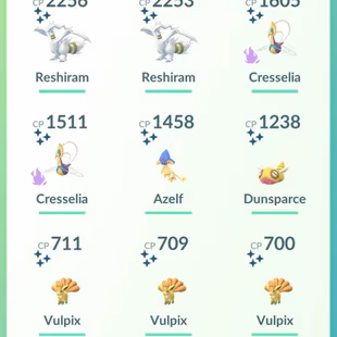 🔥SHINY LEGENDARY RESHIRAM CRESSELIA AZELF 💎103 SHINY [] 47 LEGENDARY [] LEVEL 49 [] RENAME AVAILABLE - Image 3