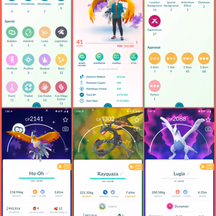 🎯LEVEL 41 PG ACCT | SHINY RAYQUAZA HO-OH / 113 TRADABLE | 50 LEGENDARY | 13 SHINY | 1 HUNDO 💯 | RARE COLLECTOR - Image 3