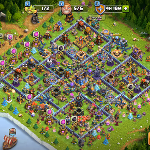 🔥Xp-213🔥 || Th18 Old Obstacles || Good Epic Equipment || Heroes 80-100-55-46-31 || 6 Builders || Nc Available || Cheap - Image 1