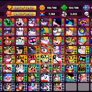 11 TITLES | 314 SKINS | 60.000 TROPHY | 99 BRAWLERS | 28 HYPERCHARGED | 36 MAXED BRAWLERS | 11 BUFFIES - Image 4