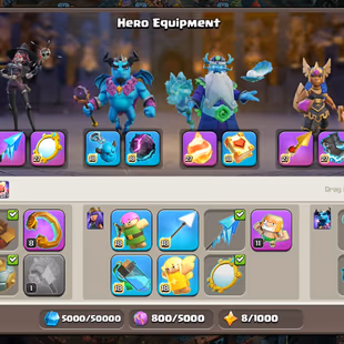 🔥5x Sceneries🔥 || Xp-266 || Th18 || 10k Gems || High Epic Equipment || Heroes 100-102-76-75-50 | 6 Builders | 1913 Cwl - Image 4