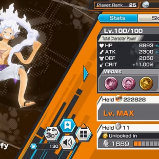 [4025][IOS+ANDROID] 5 EX - Light Luffy + Kuzan + Akainu + Roger + Sabo, Support 134 , Good medal - Image 3