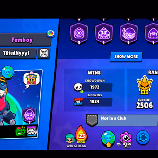 251 SKINS | 47.100 TROPHIES | 101 BRAWLERS | 6 HYPERCHARGE | 8 MAX | 14 PRESTIGE | 20 BUFFIES - Image 6