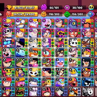 310 SKINS | 81.800 TROPHIES | 100 BRAWLERS | 28 HYPERCHARGE | 30 MAX | 61 PRESTIGE | 6 BUFFIES | 80K - Image 3
