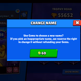 Trophy 55K [] 100x Brawler [] Max 40x [] Hyper 33x [] Billing 12k [] Skins 405x [] Profile icones 490x [] NC-Yes - Image 5