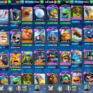 KT14 | 9 EVO & 2 HEROES | 9000 TROPHIES | LVL 44 | 700k GOLD | ALL 121 CARDS 121/121 - Image 7